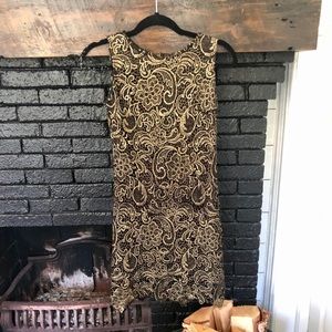 Gold Lace Cocktail Dress